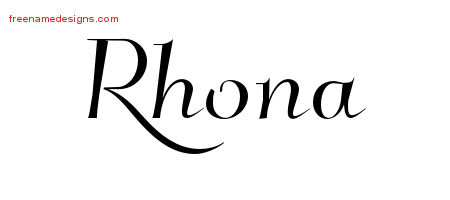 Elegant Name Tattoo Designs Rhona Free Graphic