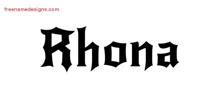 Gothic Name Tattoo Designs Rhona Free Graphic
