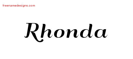 Art Deco Name Tattoo Designs Rhonda Printable