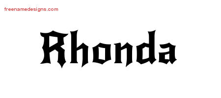 Gothic Name Tattoo Designs Rhonda Free Graphic