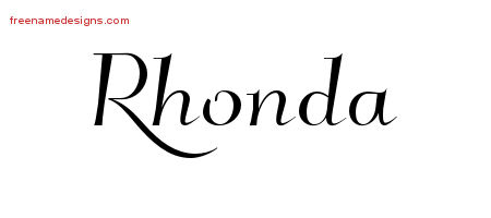 Elegant Name Tattoo Designs Rhonda Free Graphic