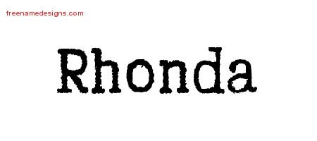 Typewriter Name Tattoo Designs Rhonda Free Download