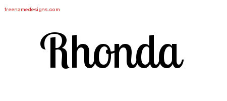 Handwritten Name Tattoo Designs Rhonda Free Download