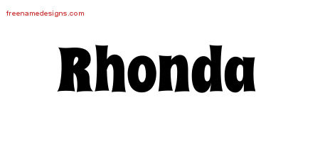 Groovy Name Tattoo Designs Rhonda Free Lettering