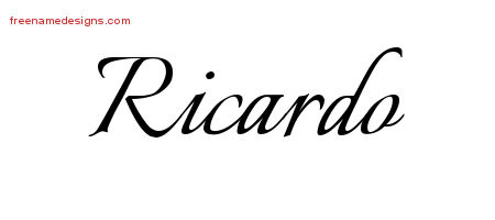 Calligraphic Name Tattoo Designs Ricardo Free Graphic