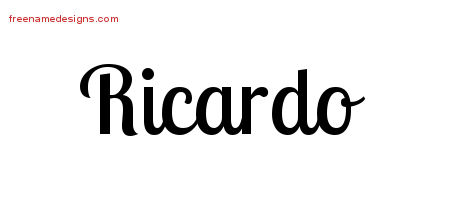 Handwritten Name Tattoo Designs Ricardo Free Printout