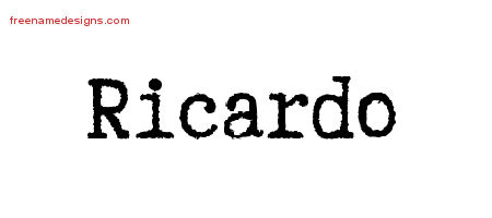 Typewriter Name Tattoo Designs Ricardo Free Printout
