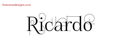 Decorated Name Tattoo Designs Ricardo Free Lettering