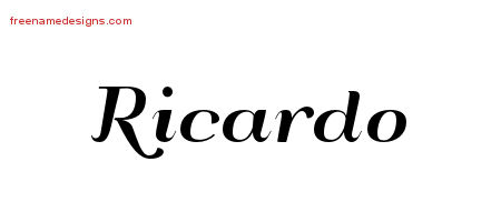Art Deco Name Tattoo Designs Ricardo Graphic Download
