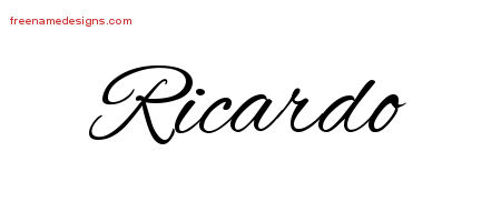 Cursive Name Tattoo Designs Ricardo Free Graphic
