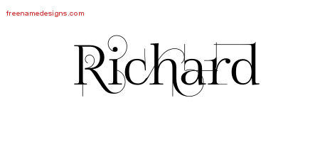 Decorated Name Tattoo Designs Richard Free Lettering