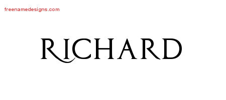 Regal Victorian Name Tattoo Designs Richard Graphic Download