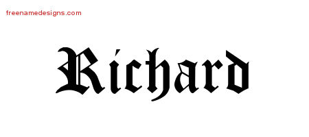 Blackletter Name Tattoo Designs Richard Printable