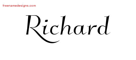 Elegant Name Tattoo Designs Richard Free Graphic