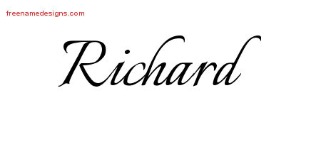 Calligraphic Name Tattoo Designs Richard Free Graphic