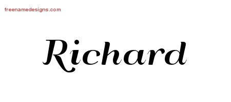 Art Deco Name Tattoo Designs Richard Printable