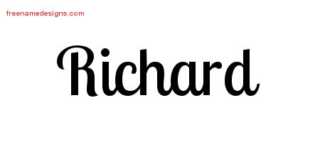 Handwritten Name Tattoo Designs Richard Free Printout
