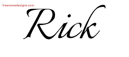 Calligraphic Name Tattoo Designs Rick Free Graphic