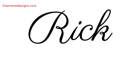 Classic Name Tattoo Designs Rick Printable