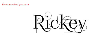 Decorated Name Tattoo Designs Rickey Free Lettering