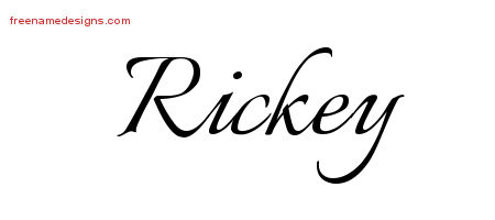 Calligraphic Name Tattoo Designs Rickey Free Graphic