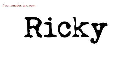 Vintage Writer Name Tattoo Designs Ricky Free