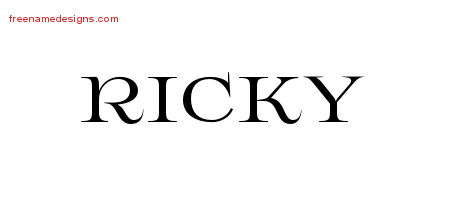 Flourishes Name Tattoo Designs Ricky Graphic Download
