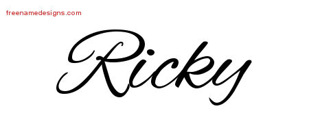 Cursive Name Tattoo Designs Ricky Free Graphic