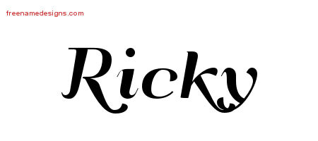 Art Deco Name Tattoo Designs Ricky Graphic Download