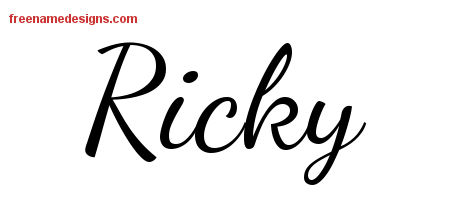 Lively Script Name Tattoo Designs Ricky Free Download