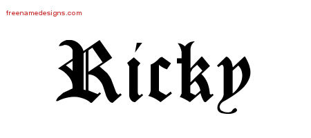 Blackletter Name Tattoo Designs Ricky Printable