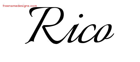 Calligraphic Name Tattoo Designs Rico Free Graphic