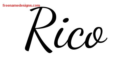 Lively Script Name Tattoo Designs Rico Free Download