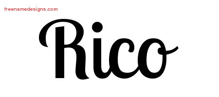 Handwritten Name Tattoo Designs Rico Free Printout