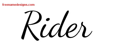Lively Script Name Tattoo Designs Rider Free Download