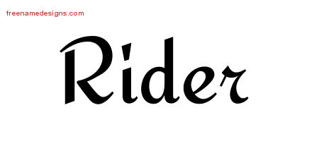 Calligraphic Stylish Name Tattoo Designs Rider Free Graphic
