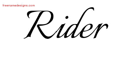 Calligraphic Name Tattoo Designs Rider Free Graphic