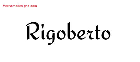 Calligraphic Stylish Name Tattoo Designs Rigoberto Free Graphic