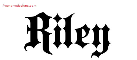 Old English Name Tattoo Designs Riley Free Lettering