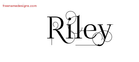 Decorated Name Tattoo Designs Riley Free Lettering