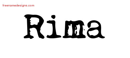 Vintage Writer Name Tattoo Designs Rima Free Lettering