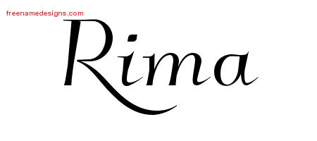 Elegant Name Tattoo Designs Rima Free Graphic