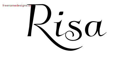 Elegant Name Tattoo Designs Risa Free Graphic