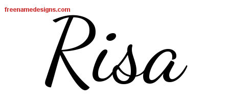 Lively Script Name Tattoo Designs Risa Free Printout