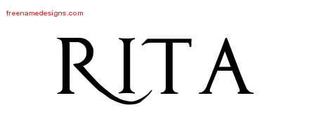 Regal Victorian Name Tattoo Designs Rita Graphic Download