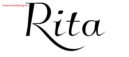 Elegant Name Tattoo Designs Rita Free Graphic