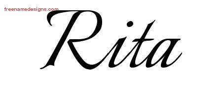 Calligraphic Name Tattoo Designs Rita Download Free
