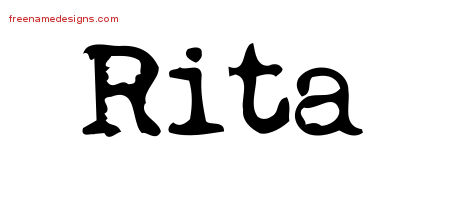 Vintage Writer Name Tattoo Designs Rita Free Lettering