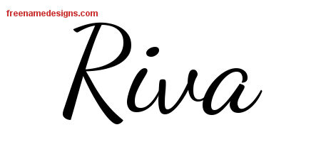 Lively Script Name Tattoo Designs Riva Free Printout