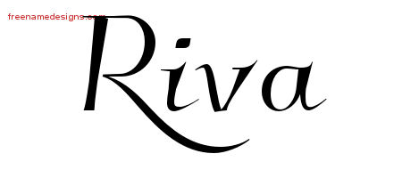 Elegant Name Tattoo Designs Riva Free Graphic